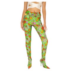 S/S 2017 Balenciaga Runway & Campaign Neon Floral Print Ankle Zip Pants