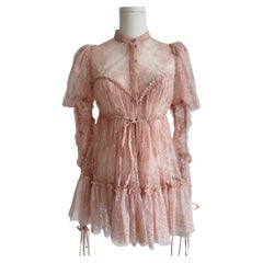 S/S 2017 Blush Sheer Lace Victorian Mini Dress