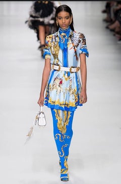 S/S 2018 Look # 24 NEW VERSACE DOUBLE BAROQUE TRIBUTE WHITE BELT 65/25