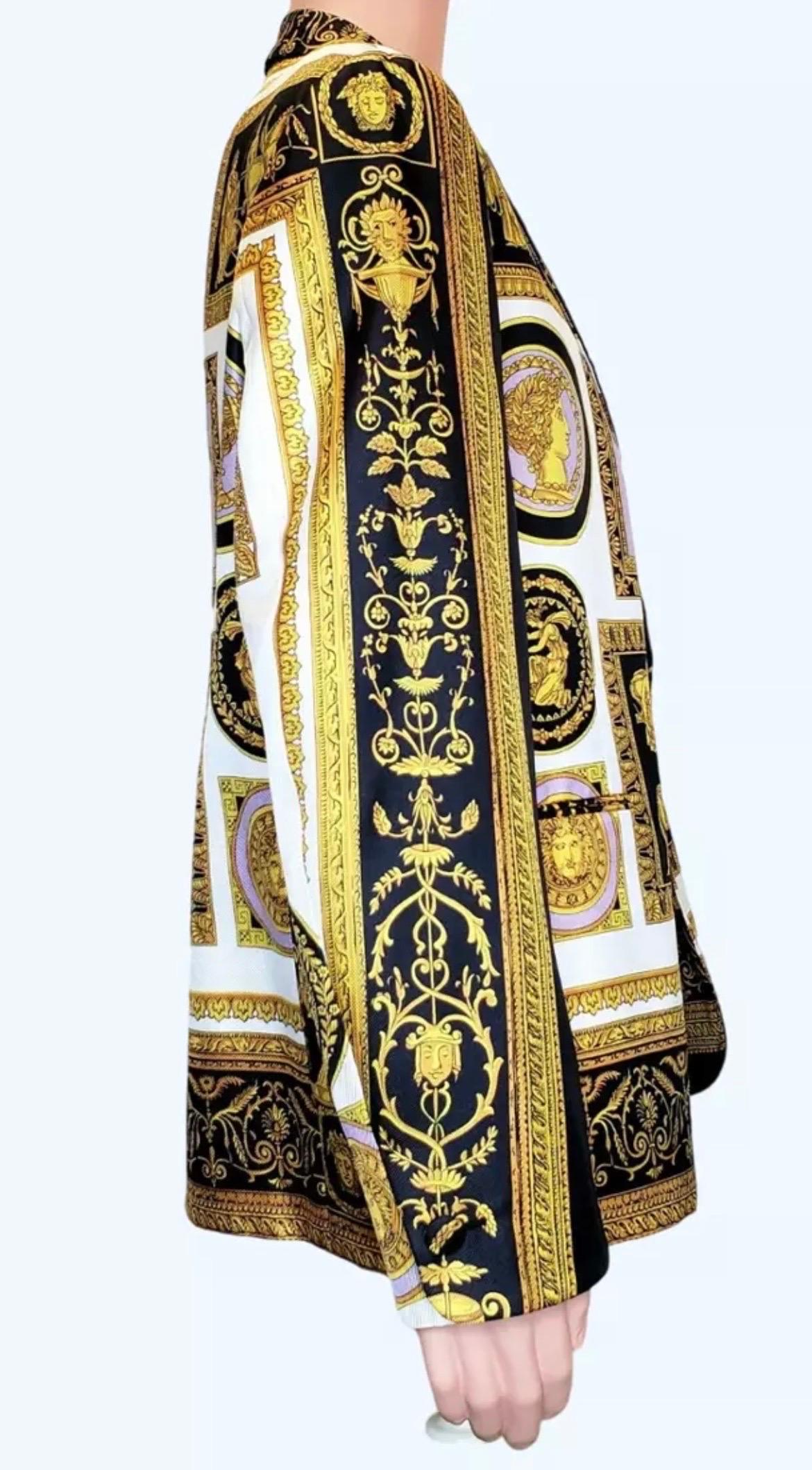 S/S 2018 Look# 32 Versace Archive Frames Printed Silk Blazer for Men 56 - 3XL 5