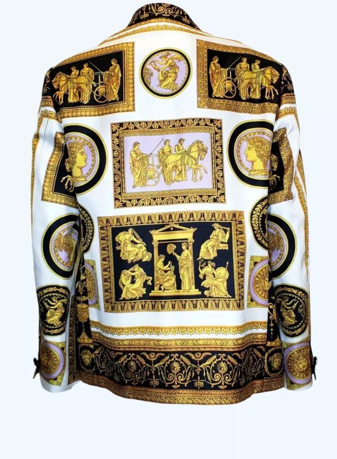 S/S 2018 Look# 32 Versace Archive Frames Printed Silk Blazer for Men 56 - 3XL 1