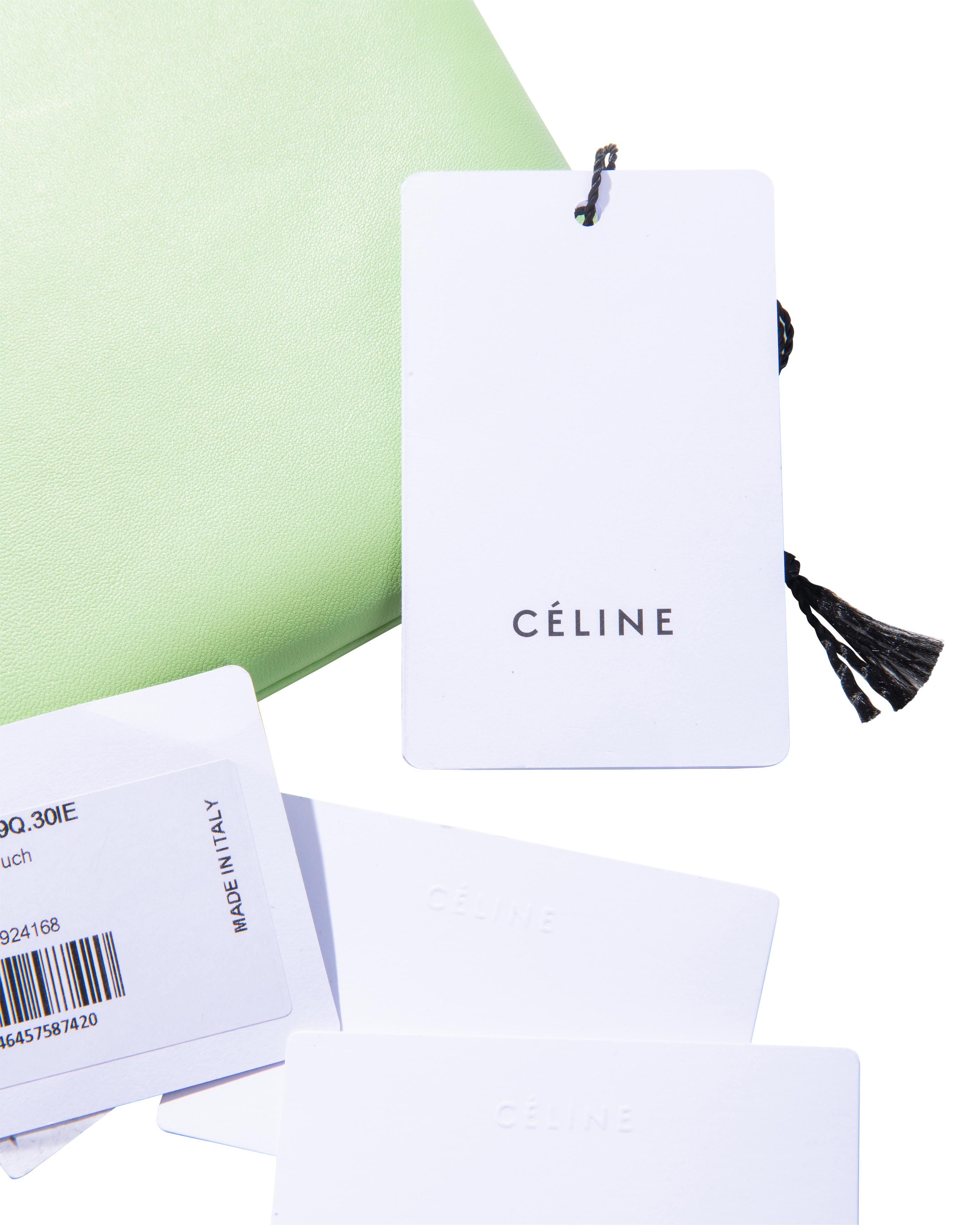 S/S 2018 Old Céline by Phoebe Philo Sac à main en PVC avec pochette intérieure verte en vente 13