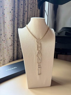 S/S 2019 Chanel Rhinestone Vertical Letter Necklace