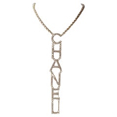 S/S 2019 Chanel Rhinestone Vertical Letter Necklace
