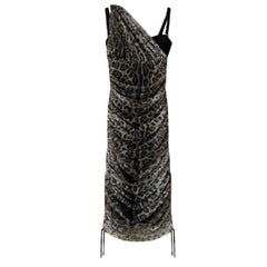 S/S 2019 DOLCE&GABBANA ONE SHOULDER STRETCH TULLE MIDI DRESS Sz EU 42