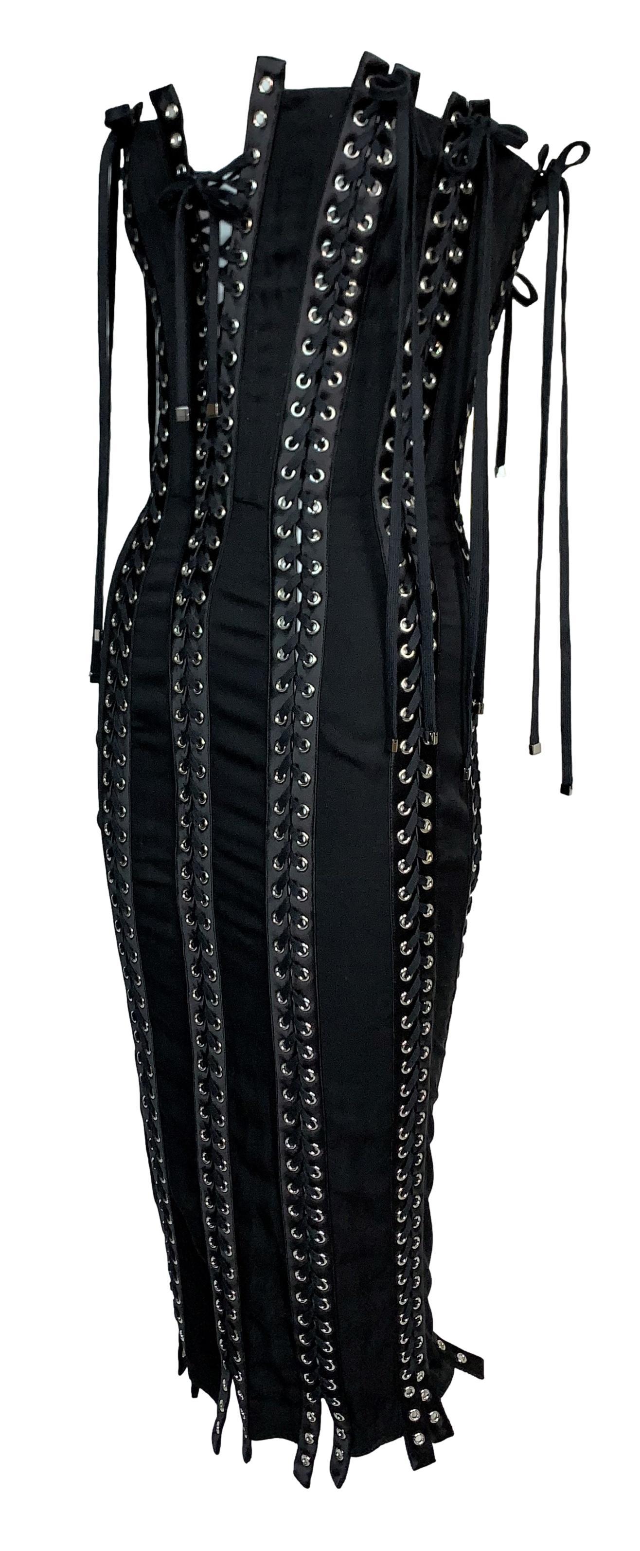 S/S 2019 NWT Dolce & Gabbana Schwarzes Korsett Tie Up Wiggle Kleid im Zustand „Neu“ in Yukon, OK
