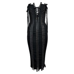 S/S 2019 NWT Dolce & Gabbana Black Corset Tie Up Wiggle Dress