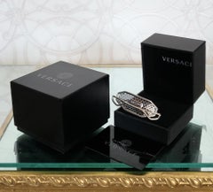S/S 2020 New VERSACE SILVER PLATED TWO FINGERS RING