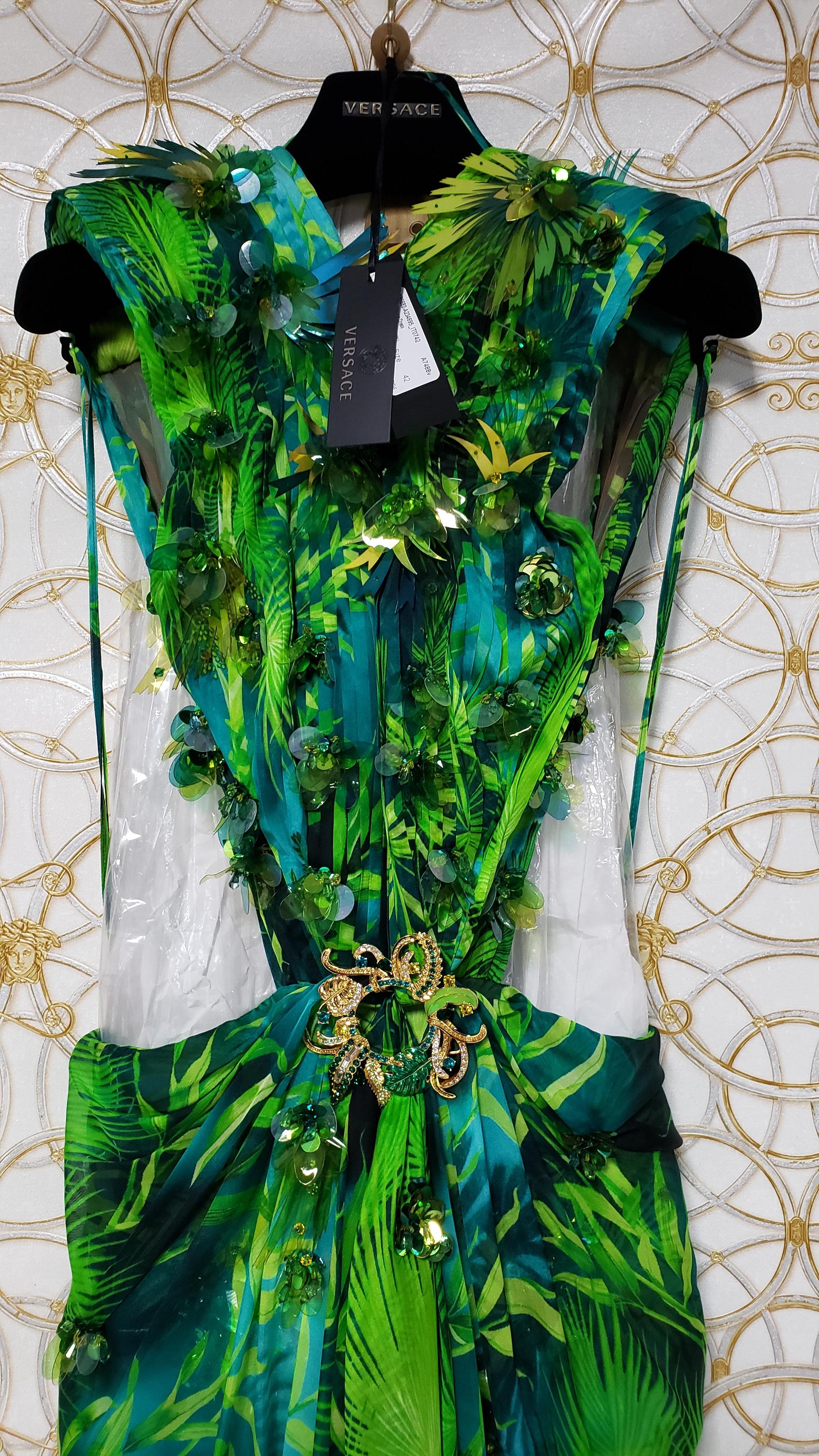 S/S 2020 Versace Embellished Jungle print Finalee Dress as seen on Jen Lopez 5
