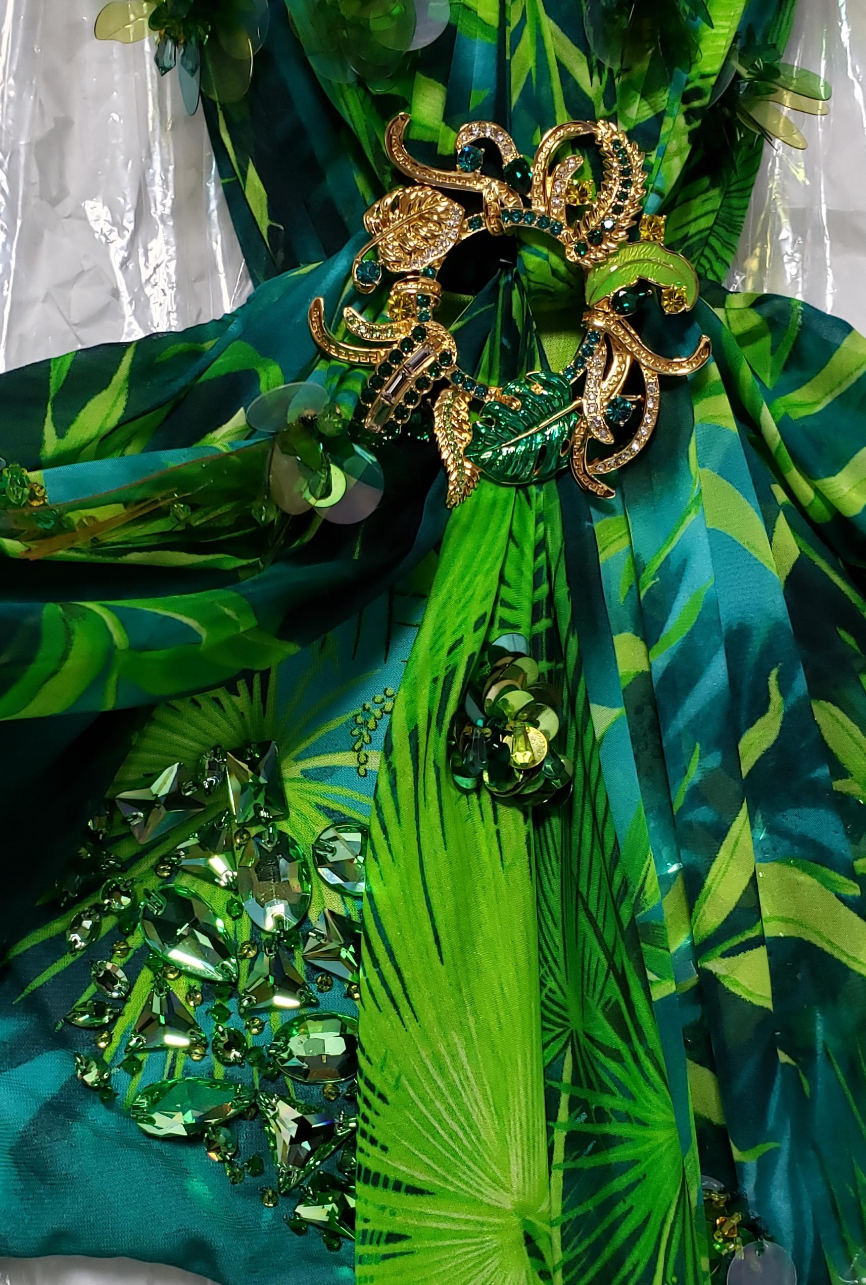 S/S 2020 Versace Embellished Jungle print Finalee Dress as seen on Jen Lopez 7