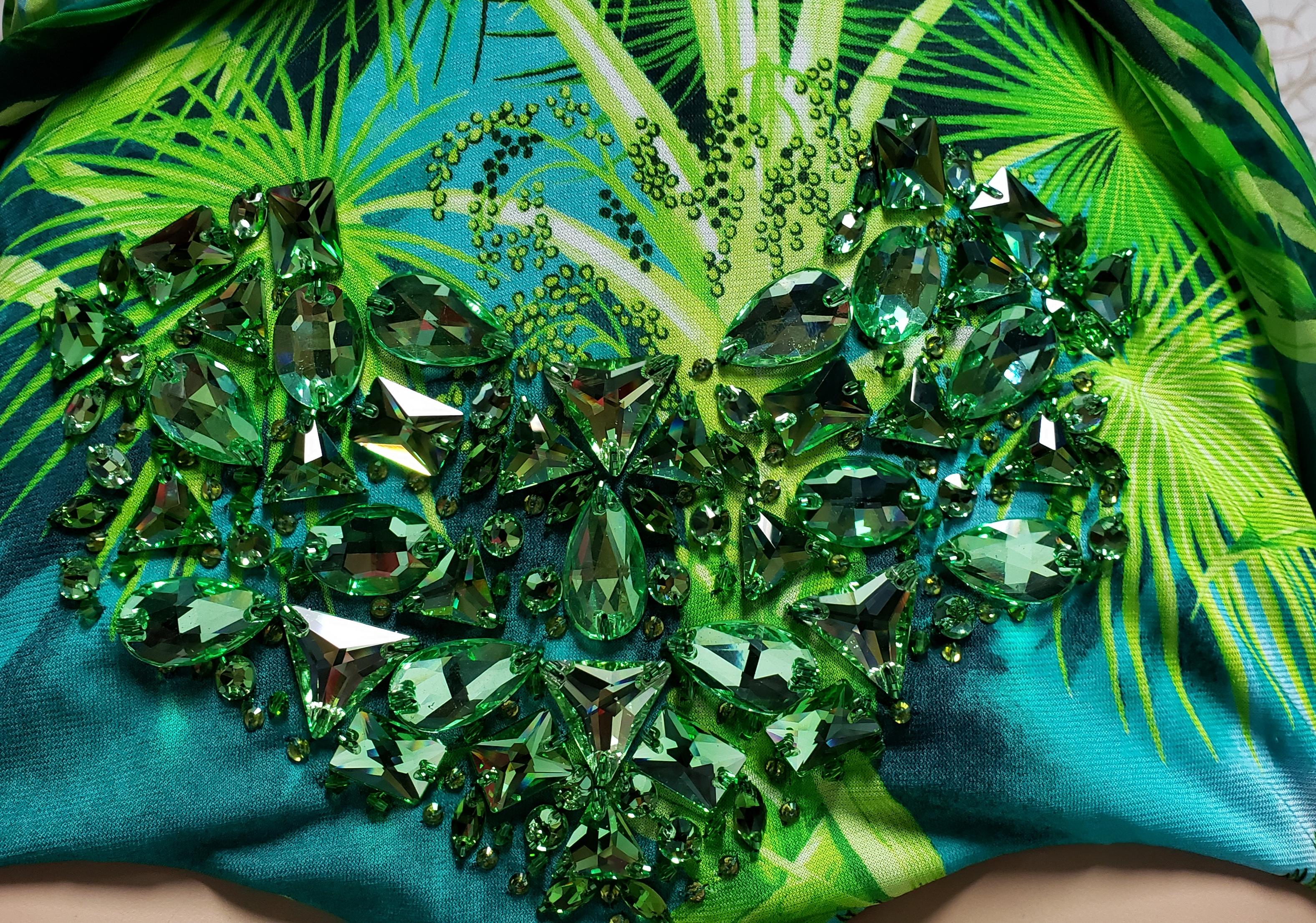 S/S 2020 Versace Embellished Jungle print Finalee Dress as seen on Jen Lopez 1