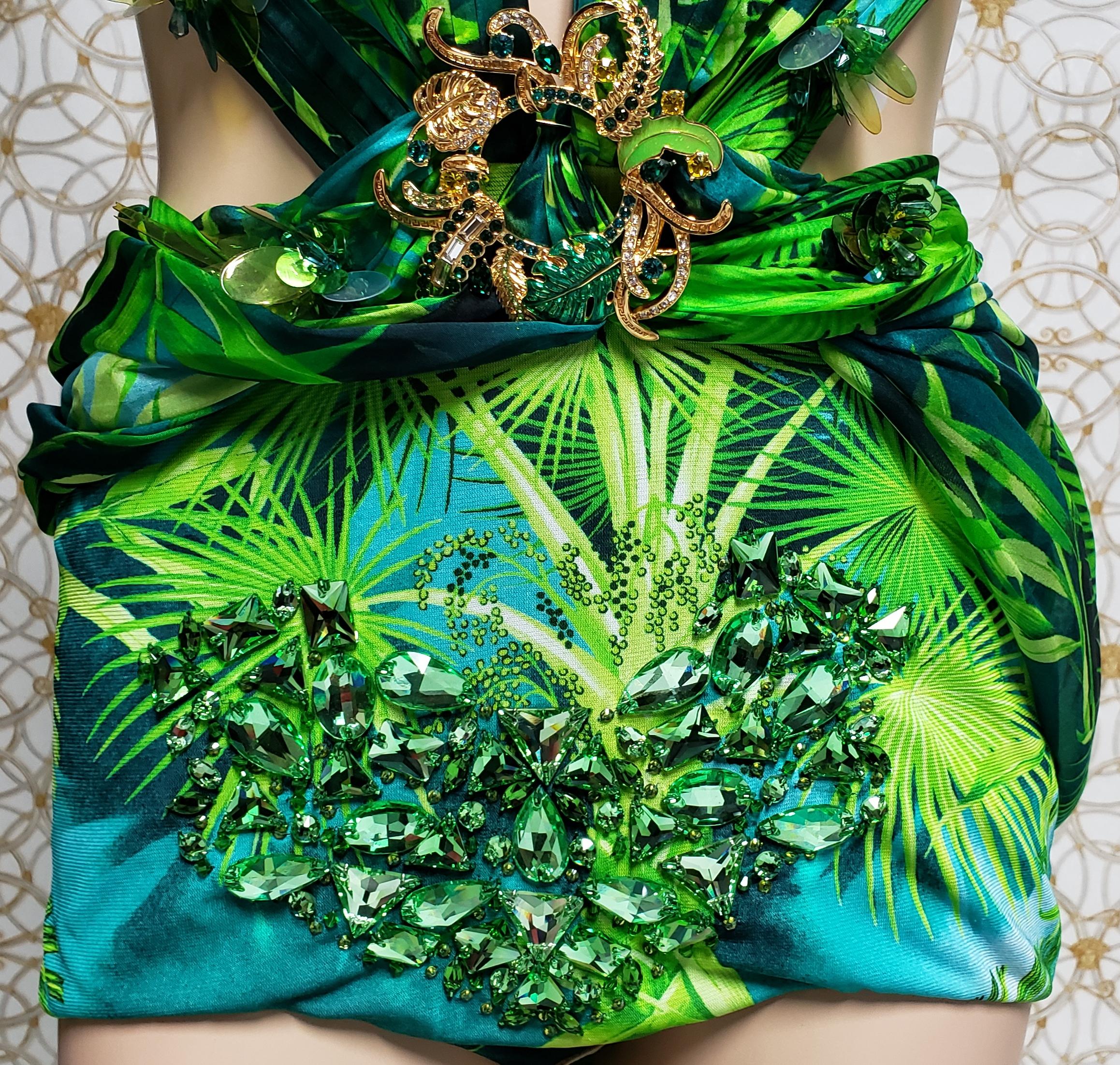 S/S 2020 Versace Embellished Jungle print Finalee Dress as seen on Jen Lopez 2