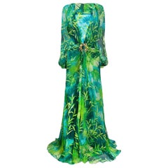 S/S 2020 VERSACE JUNGLE PRINT LONG GOWN SEPARATE SATIN Bodysuit 40 - 4