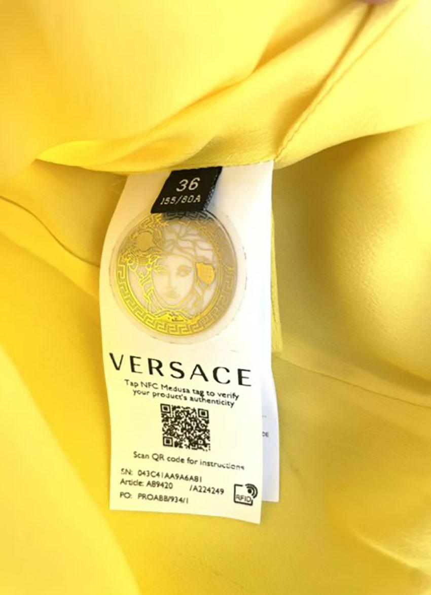 S/S 2021 L# 49 VERSACE TRESOR DE LA MER YELLOW Dress IT 36 6