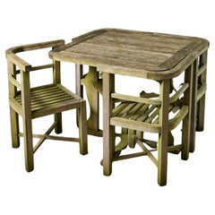 S. S. Begum Teak Garden Dining Table & Four Chairs