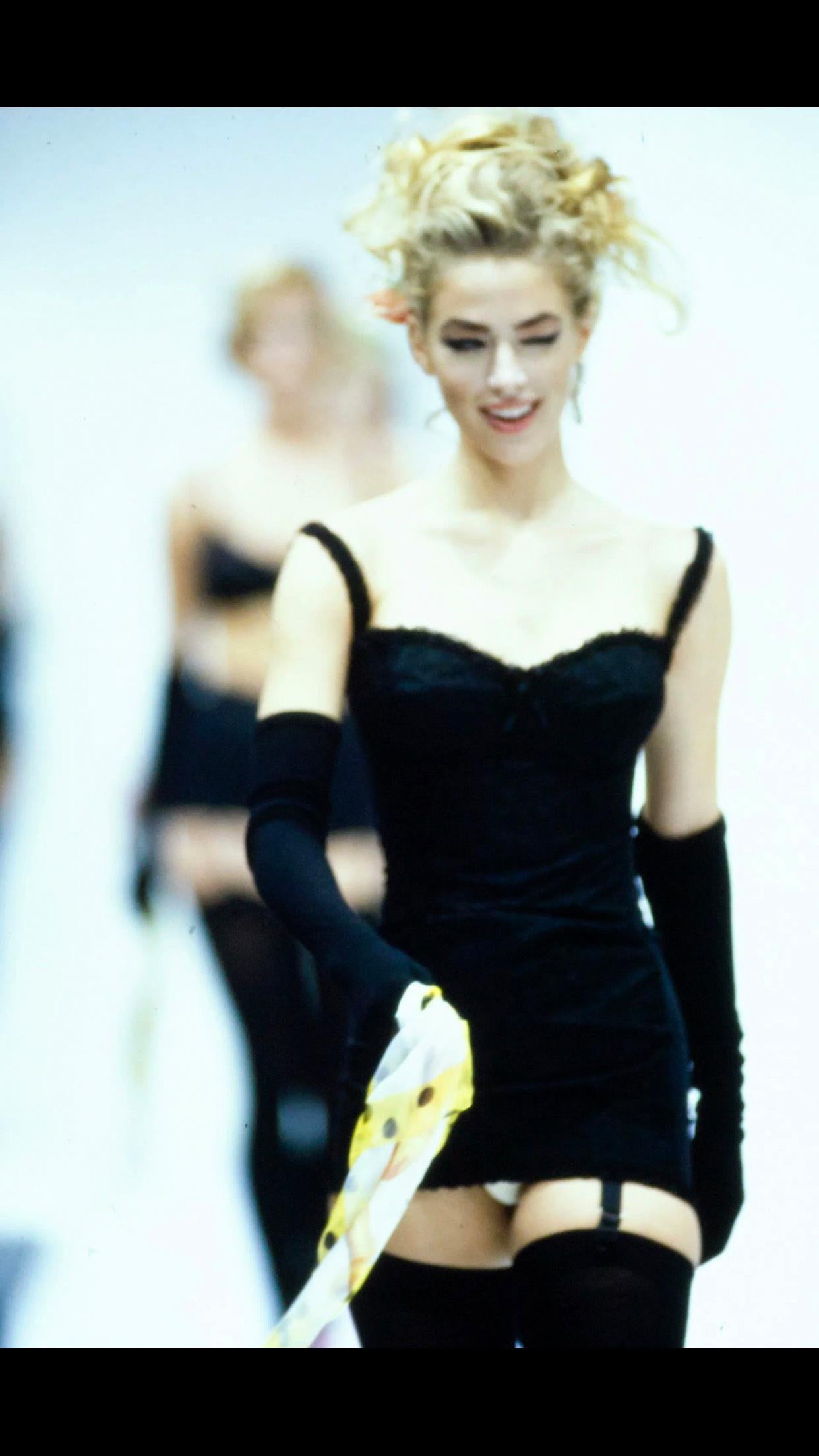 S/S Spring Summer 1992 Rare Dolce & Gabbana Runway Lingerie Corset Bustier Dress For Sale 5