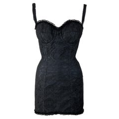 Vintage S/S Spring Summer 1992 Rare Dolce & Gabbana Runway Lingerie Corset Bustier Dress