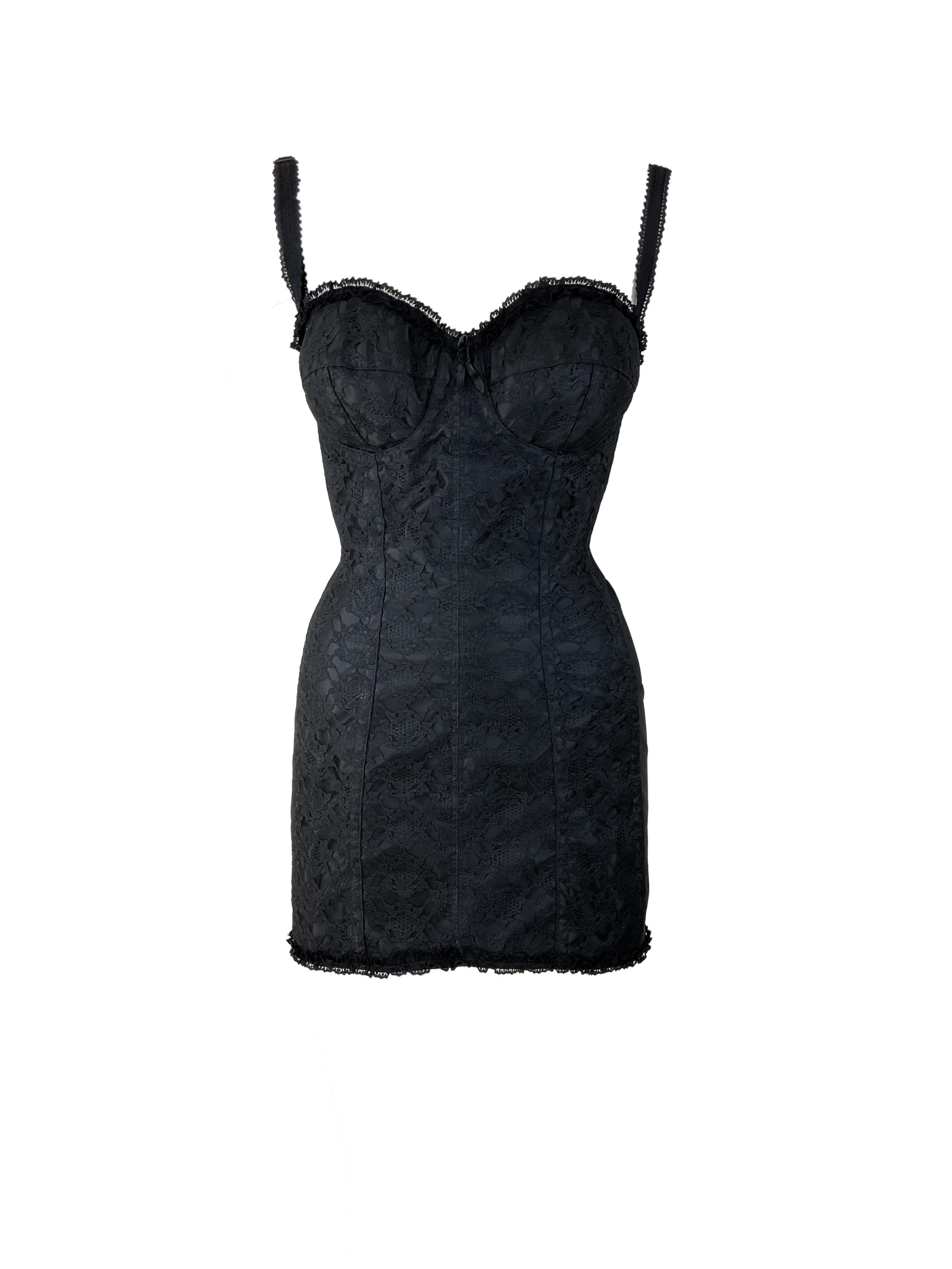 S/S Spring Summer 1992 Rare Dolce & Gabbana Runway Lingerie Corset Bustier Dress For Sale