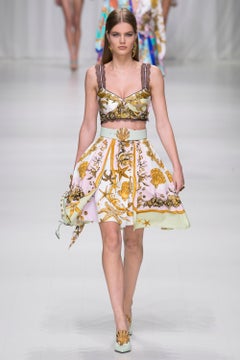 Mini-jupe Trésor de la Mer en sergé de soie multicolore 38 - 2, S/S18 L# 36 VERSACE