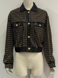 S/S1992 Gianni Versace studded leather jacket with heavy gold metal studs