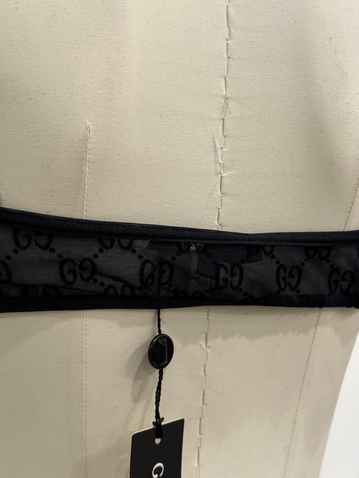 S/S1998 Gucci by Tom Ford sujetador con monograma de la pasarela con logo G de cristal en venta 1