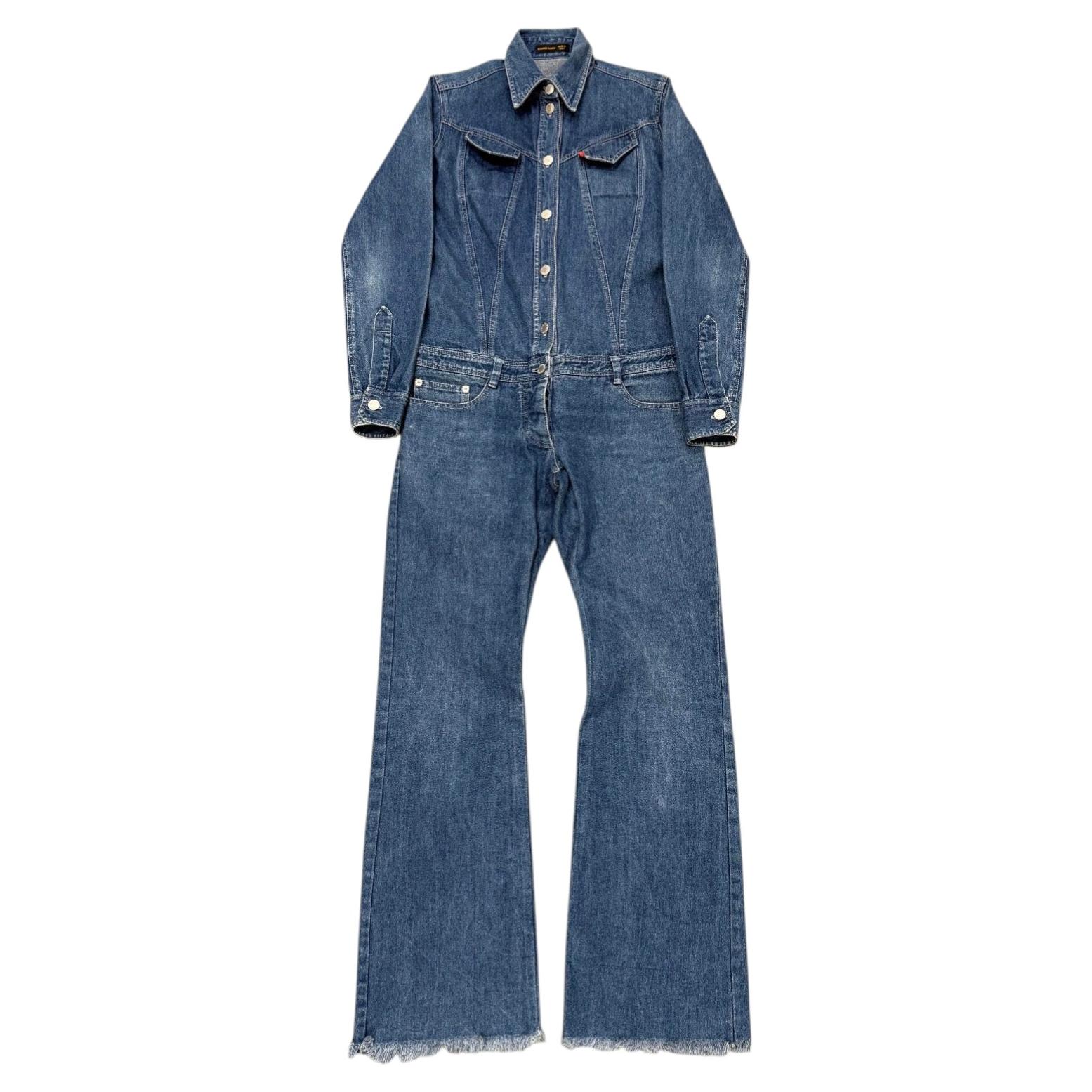 S/S1999 Alexander McQueen buster denim jumpsuit