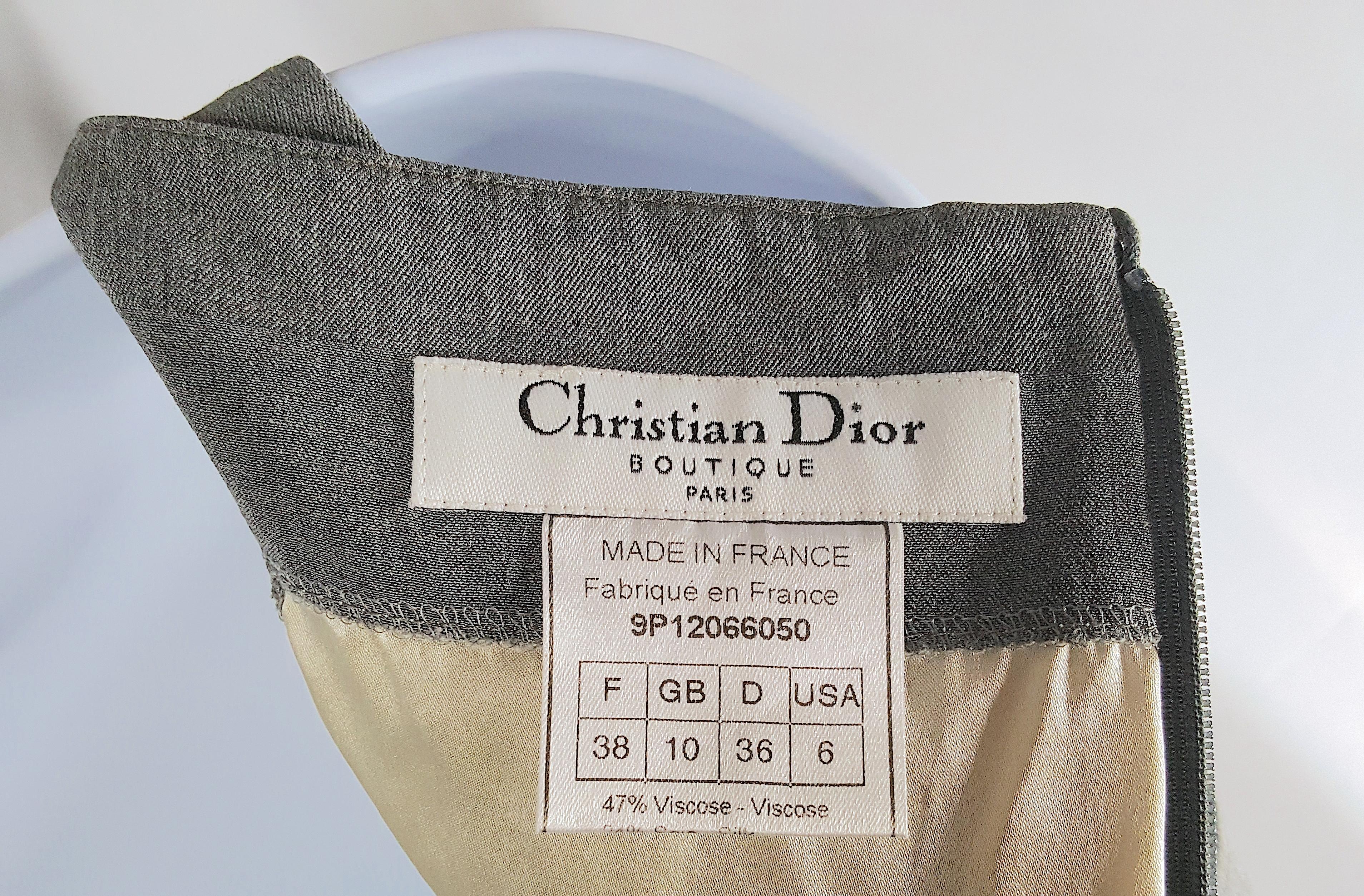 S/S1999 Galliano ChristianDiorBoutiqueParis CoutureRobe en soie-laine-crêpe à bretelles en vente 6