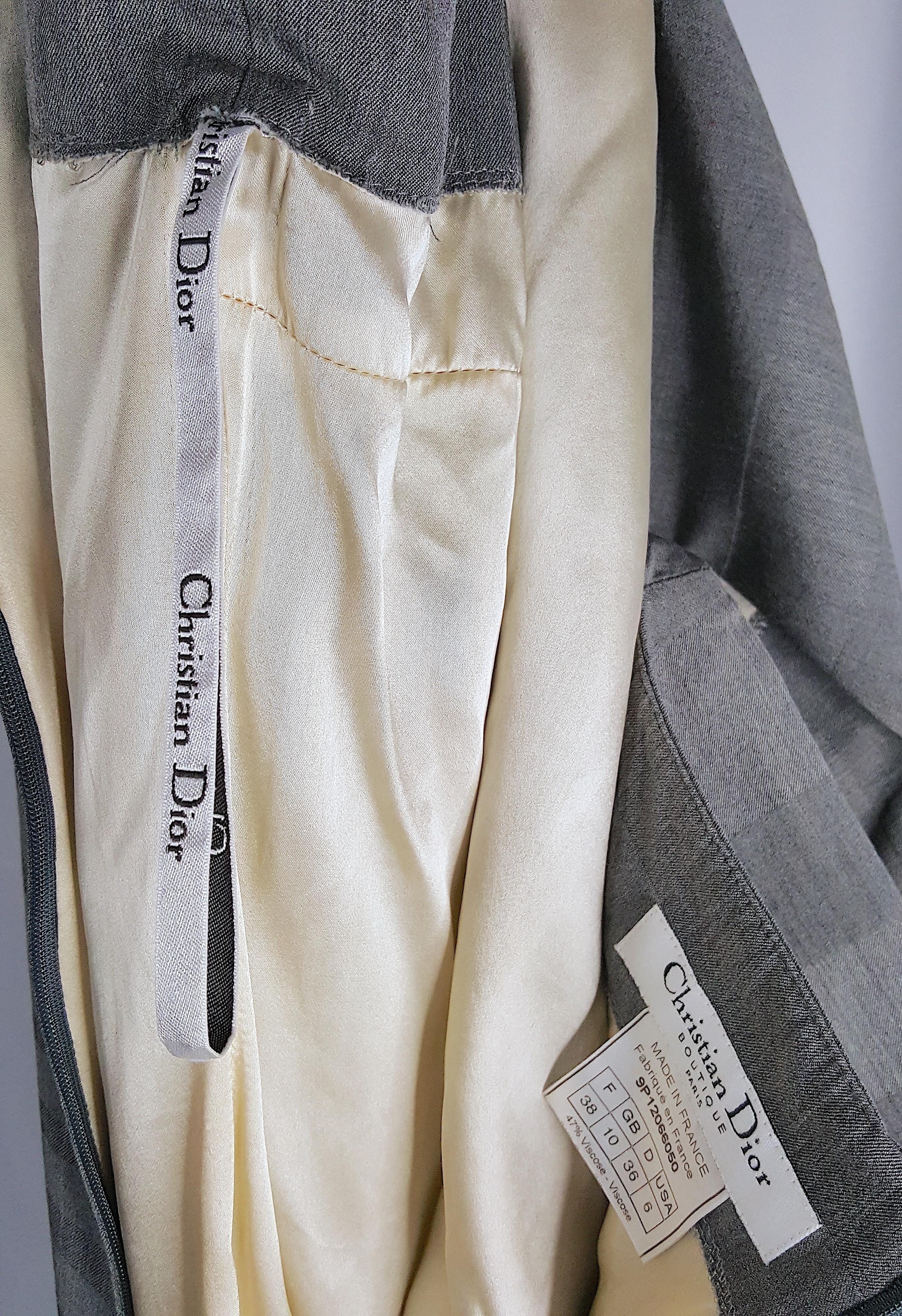 S/S1999 Galliano ChristianDiorBoutiqueParis CoutureRobe en soie-laine-crêpe à bretelles Pour femmes en vente