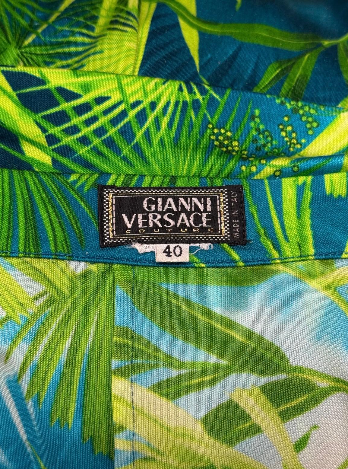 S/S2000 Gianni Versace robe midi jungle Excellent état - En vente à Padova, IT