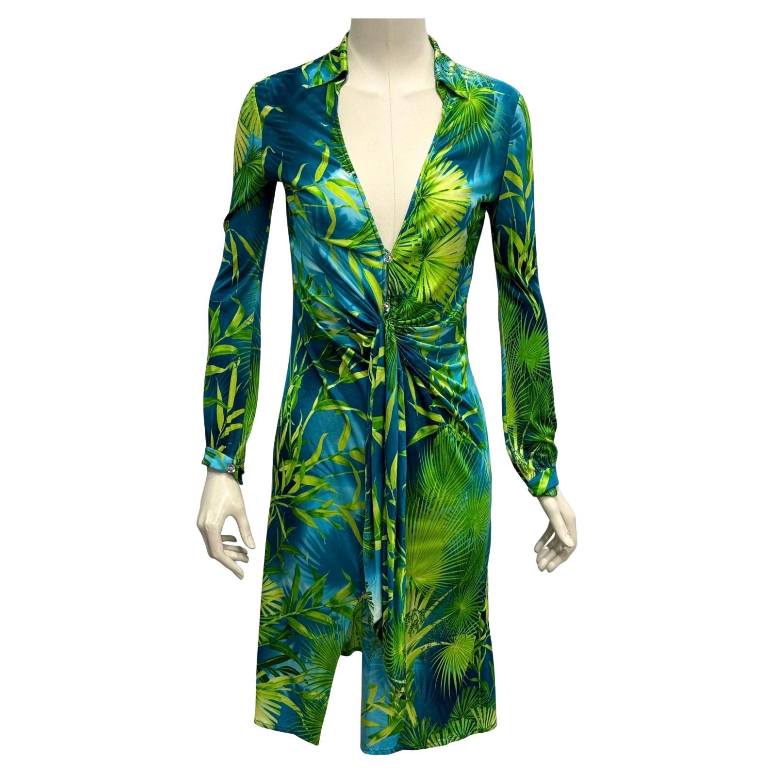S/S2000 Gianni Versace robe midi jungle en vente