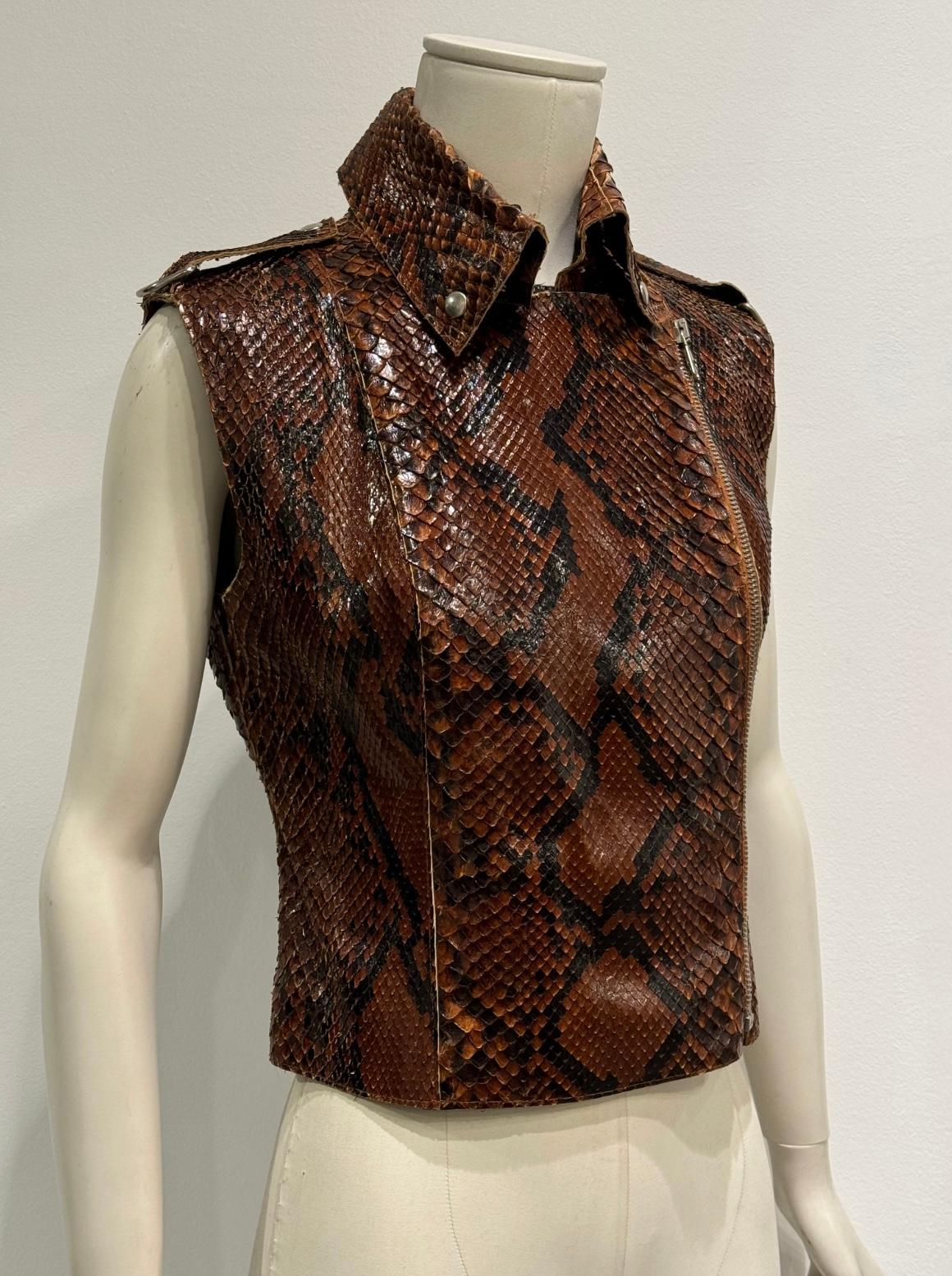 S/S2001 Dolce & Gabbana Top en cuir de python en vente 10