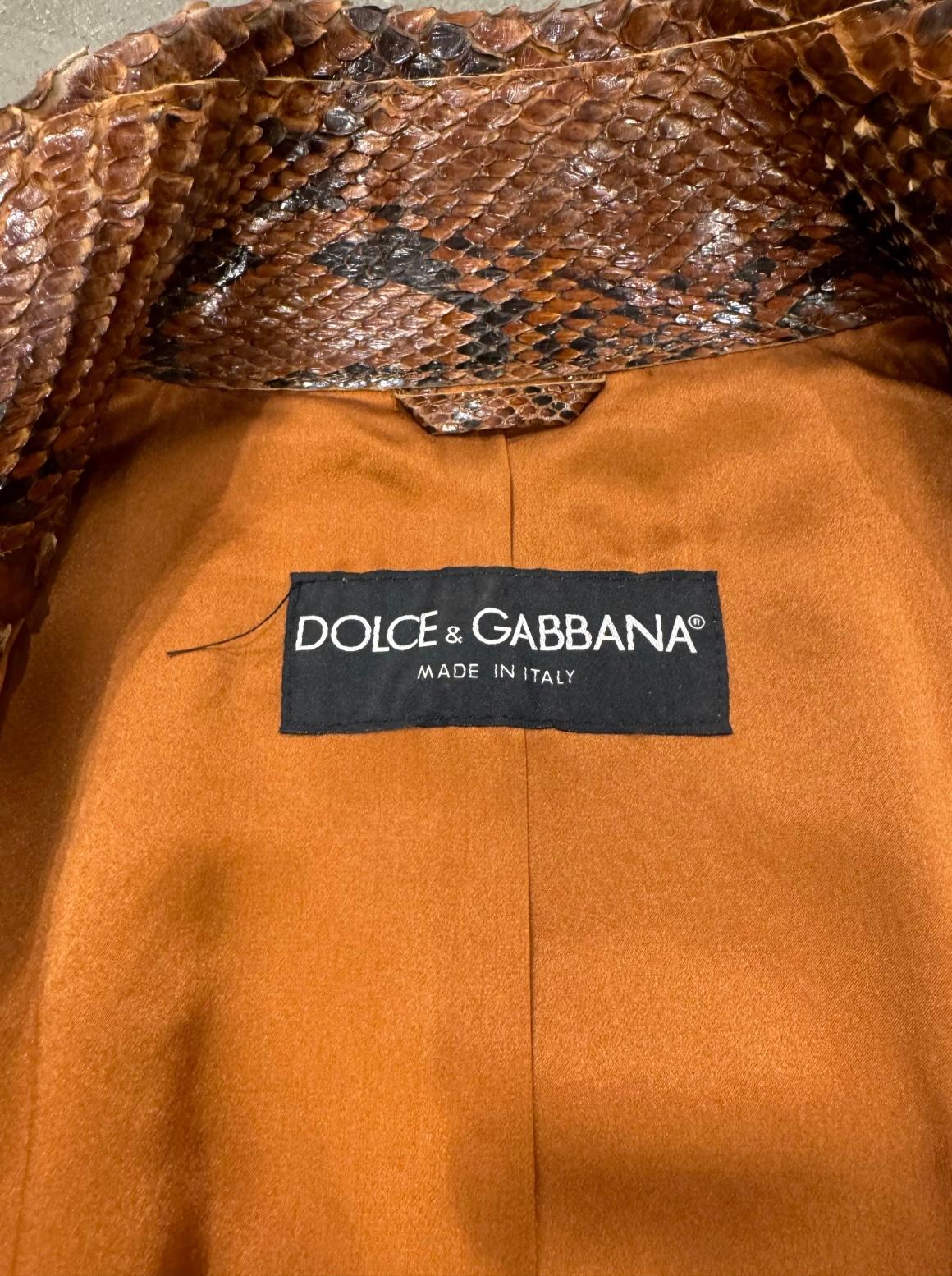 S/S2001 Dolce & Gabbana Top en cuir de python en vente 3