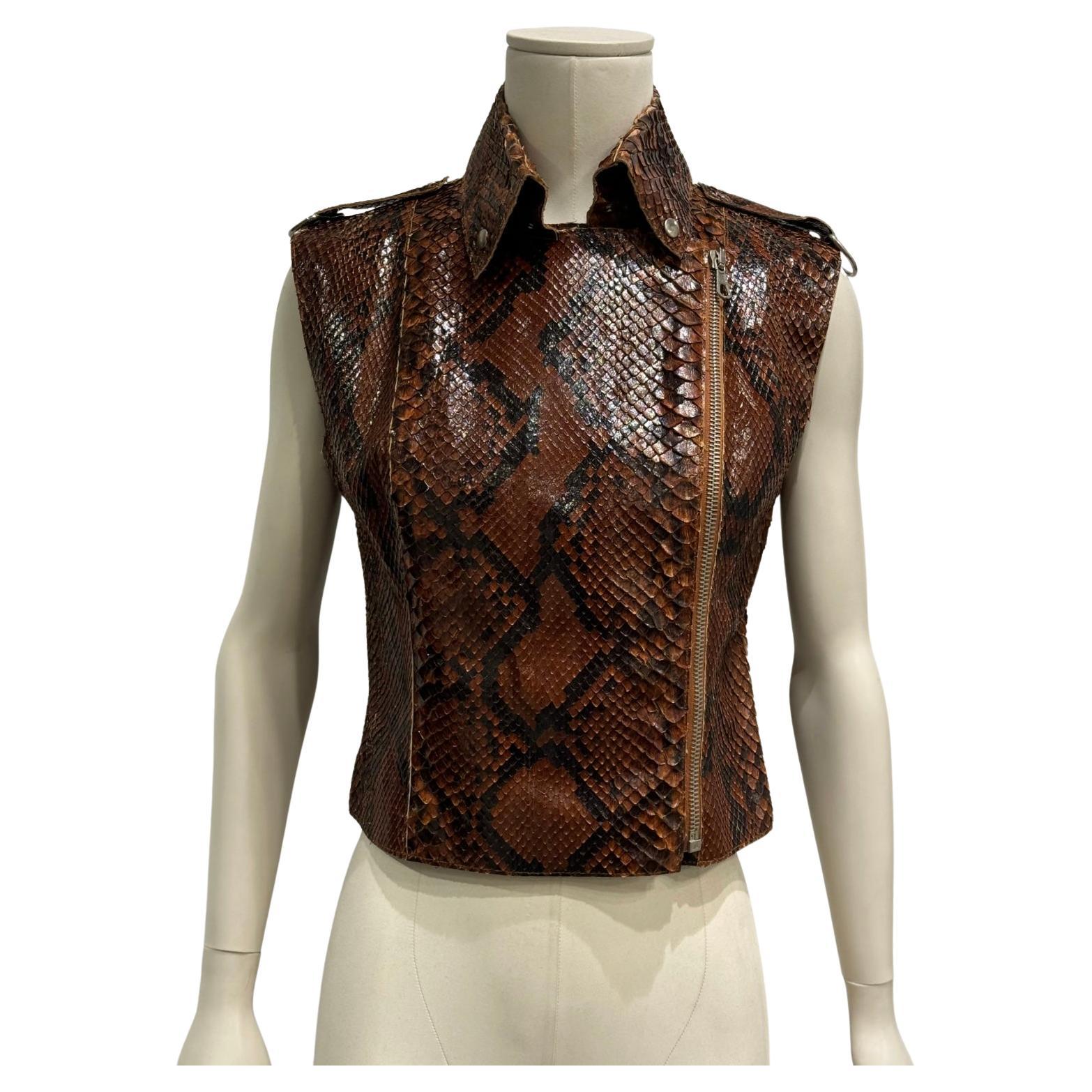 S/S2001 Dolce & Gabbana Top en cuir de python