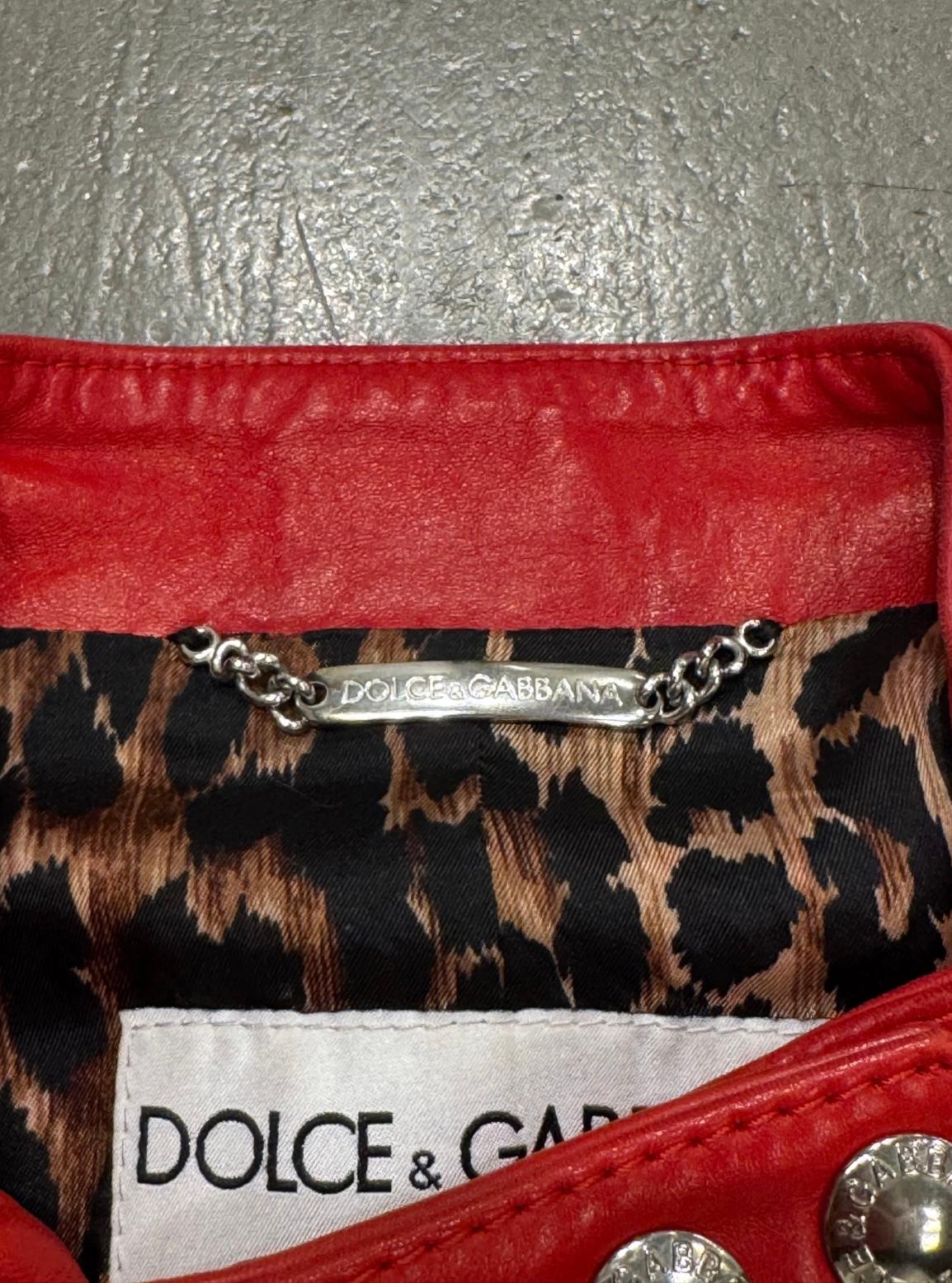 S/S2001 Dolce & Gabbana runway biker leather jacket en vente 5