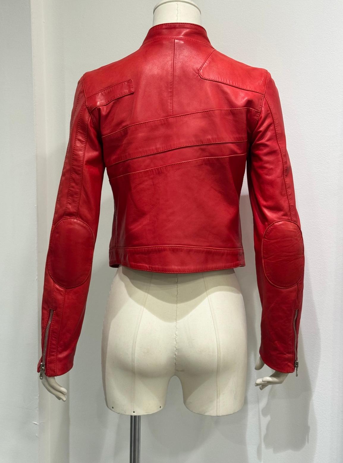 S/S2001 Dolce & Gabbana runway biker leather jacket Pour femmes en vente