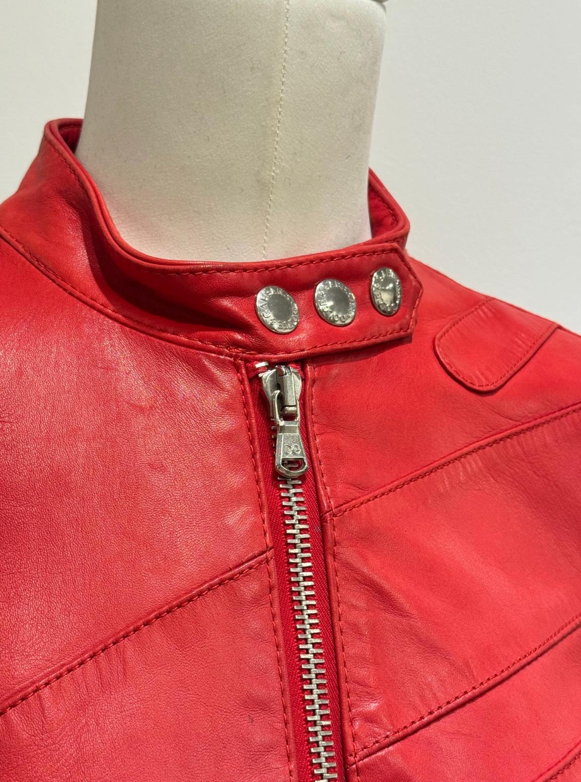S/S2001 Dolce & Gabbana runway biker leather jacket en vente 1