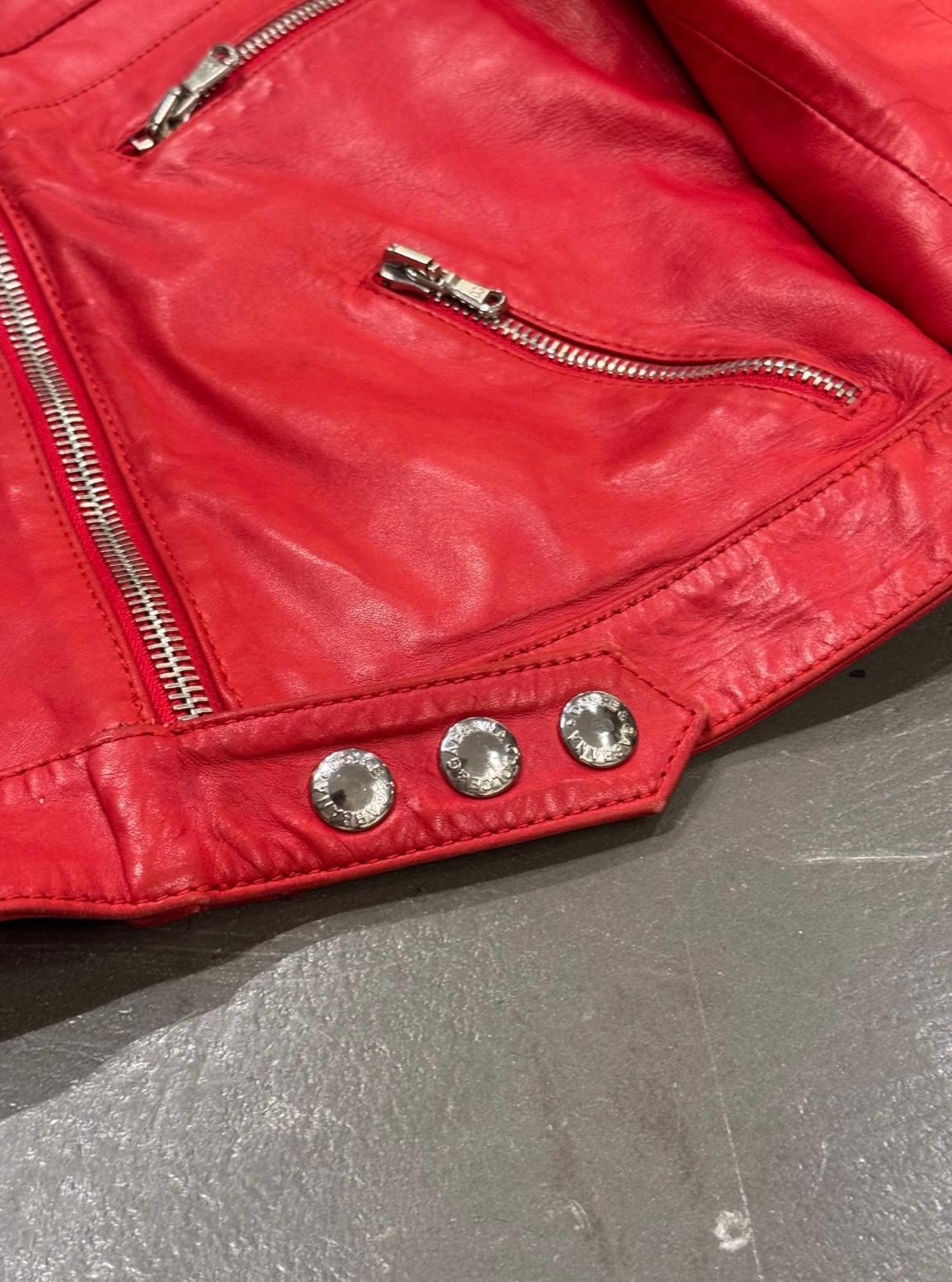 S/S2001 Dolce & Gabbana runway biker leather jacket en vente 2