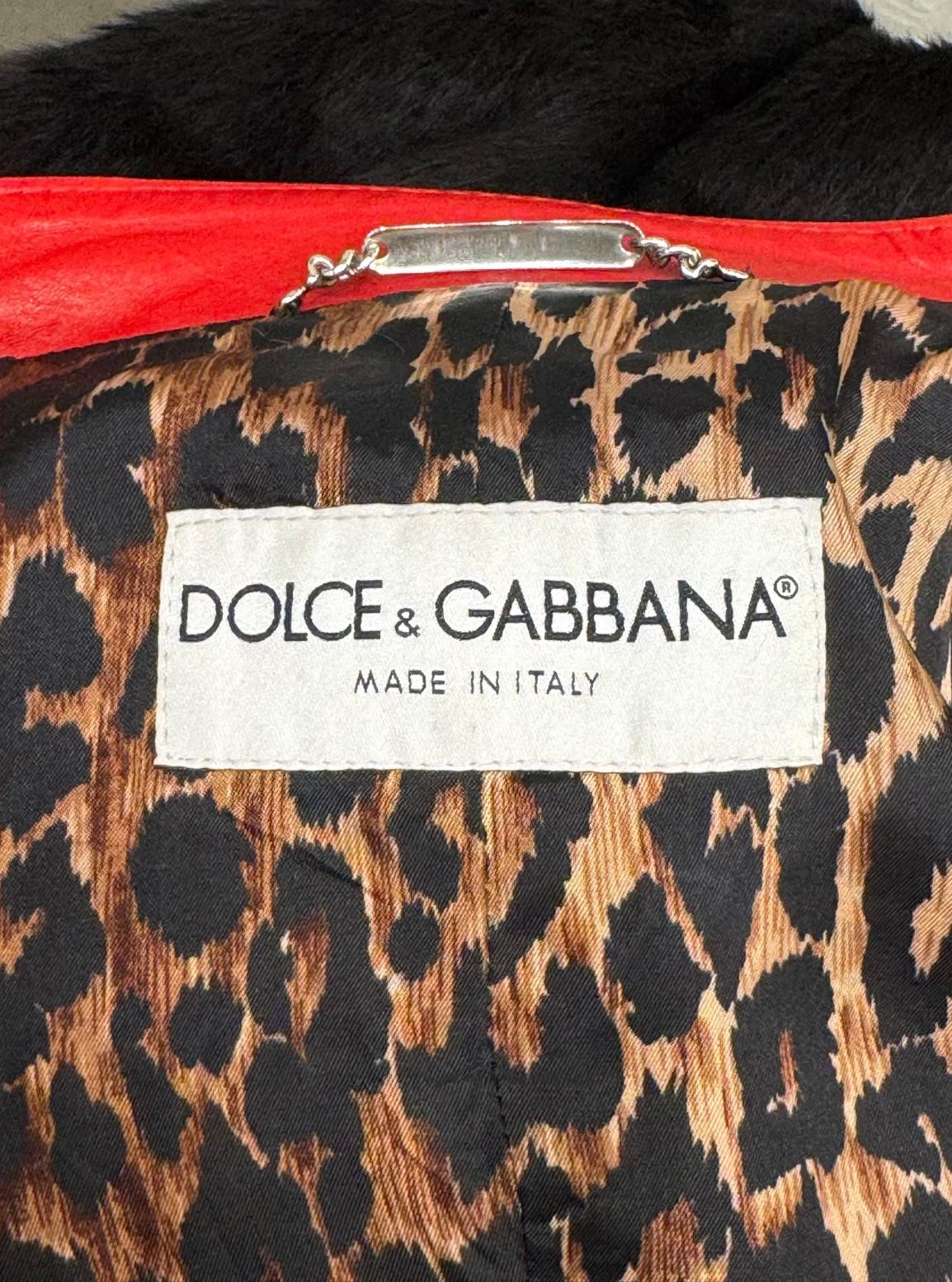 S/S2001 Dolce & Gabbana runway biker leather jacket en vente 4