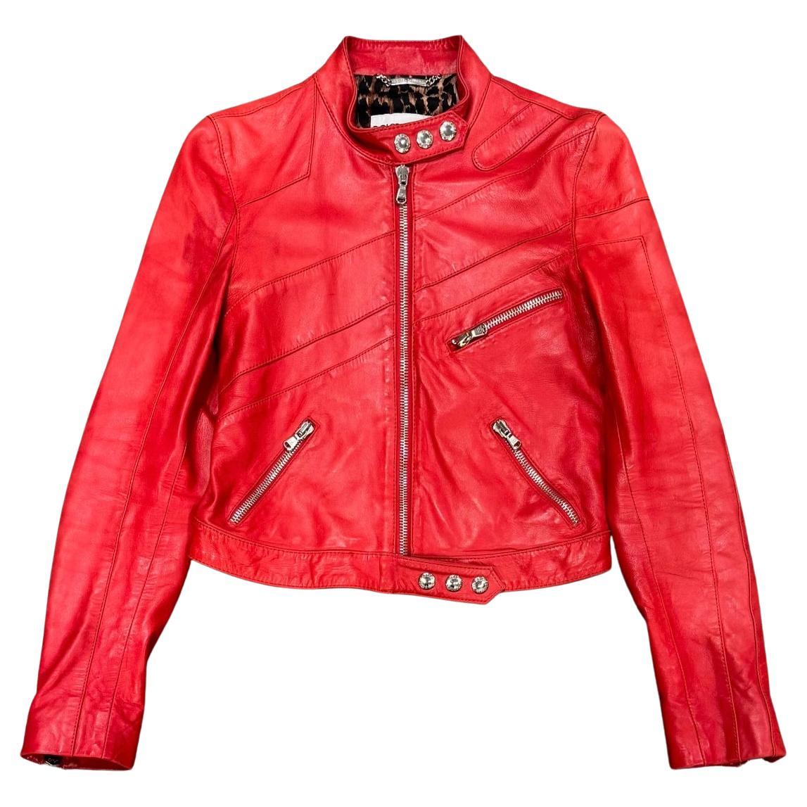S/S2001 Dolce & Gabbana runway biker leather jacket