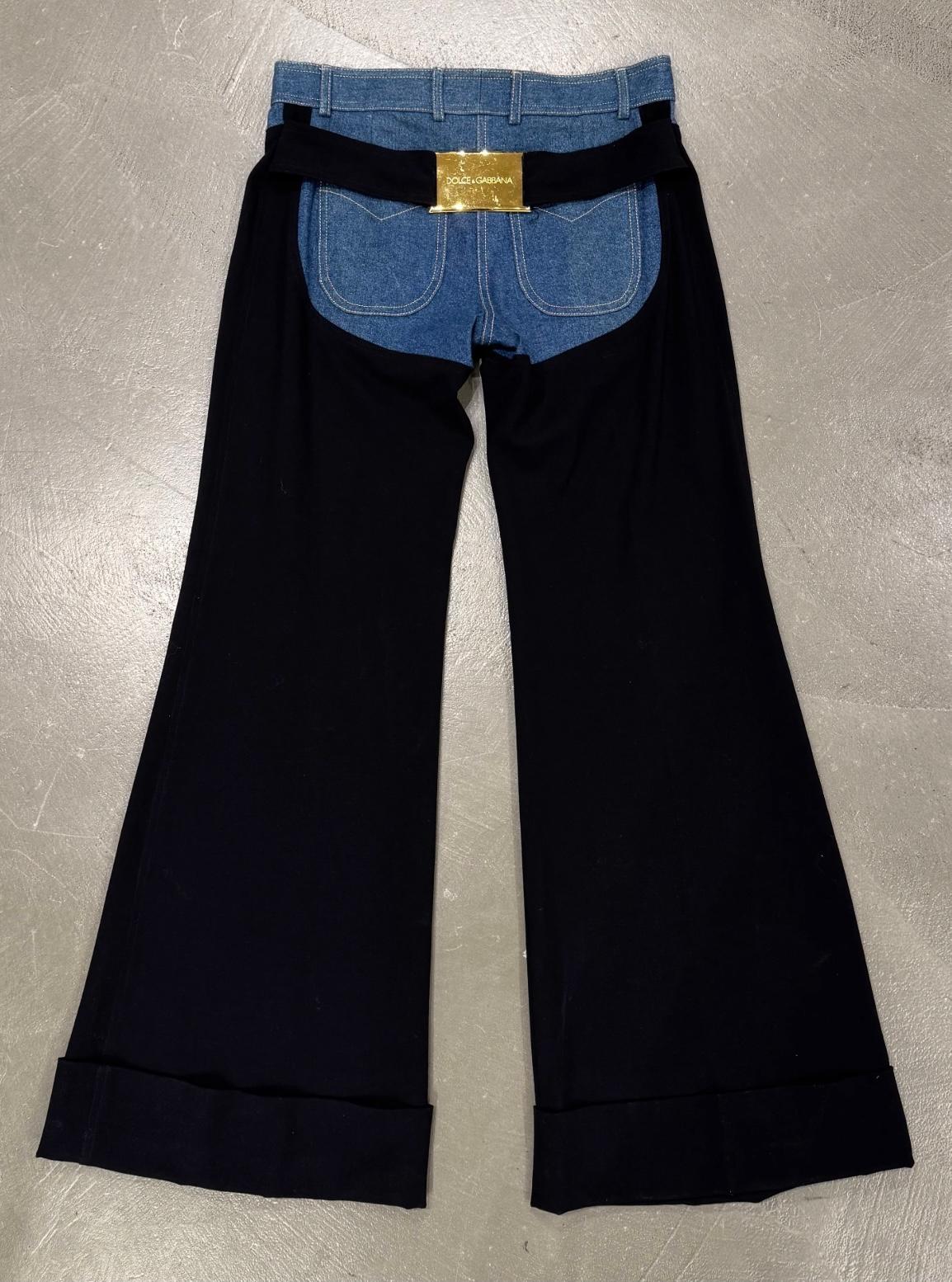 S/S2001 Dolce & Gabbana pantalón western híbrido lana/d�énim en Excelente estado para la venta en Padova, IT