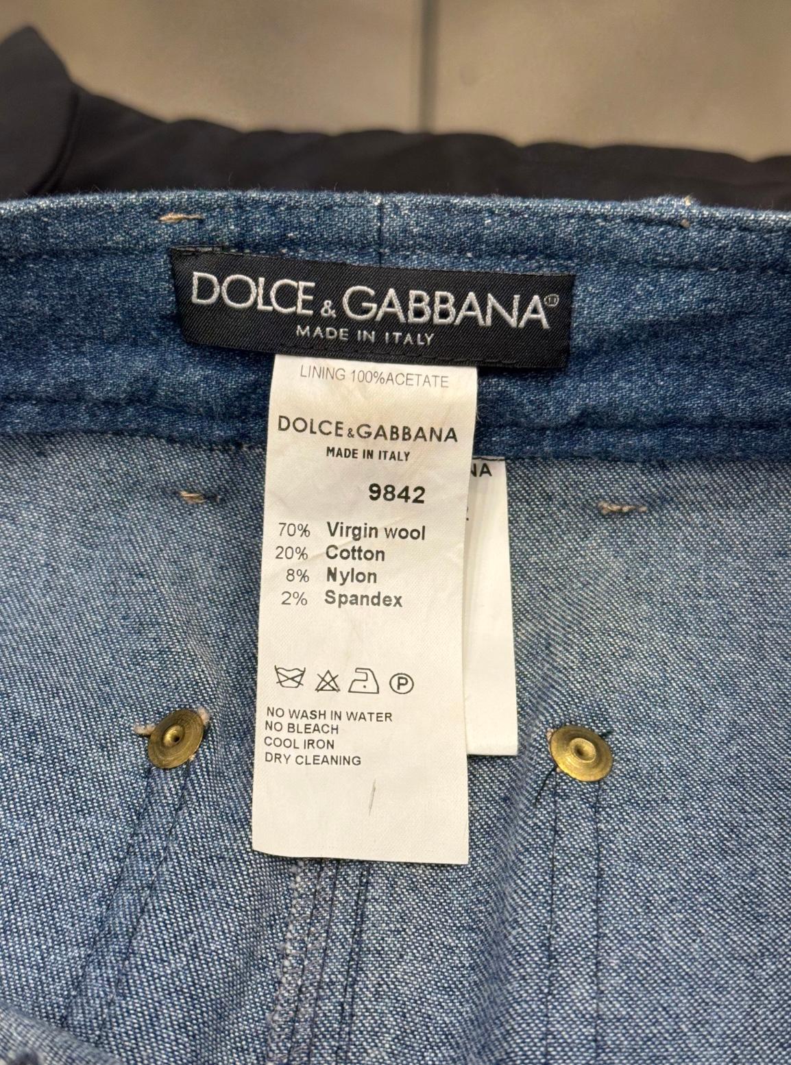De las mujeres S/S2001 Dolce & Gabbana pantalón western híbrido lana/dénim en venta