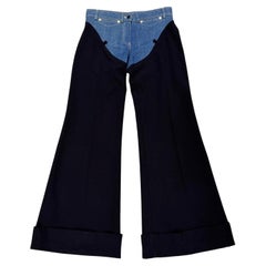 S/S2001 Dolce & Gabbana pantalón western híbrido lana/dénim