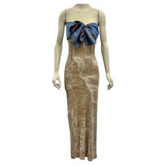 S/S2001 Jean Paul Gaultier strapless constellation silk evening dress