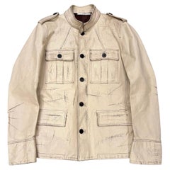 S/S2001 Yves Saint Laurent by Tom Ford M-65 distressed military leather jacket