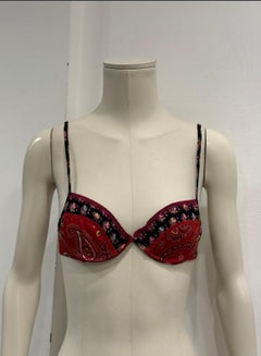 S/S2002 Christian Dior Paisley print underwired lingerie set