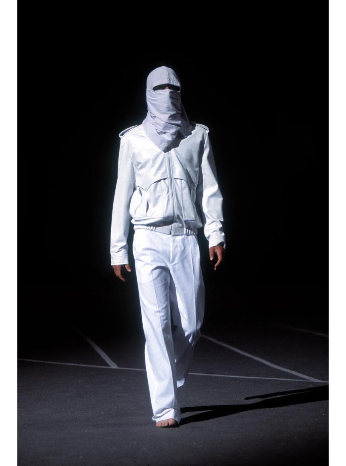 S/S2002 Raf Simons runway police cargo leather bomber jacket en vente 6