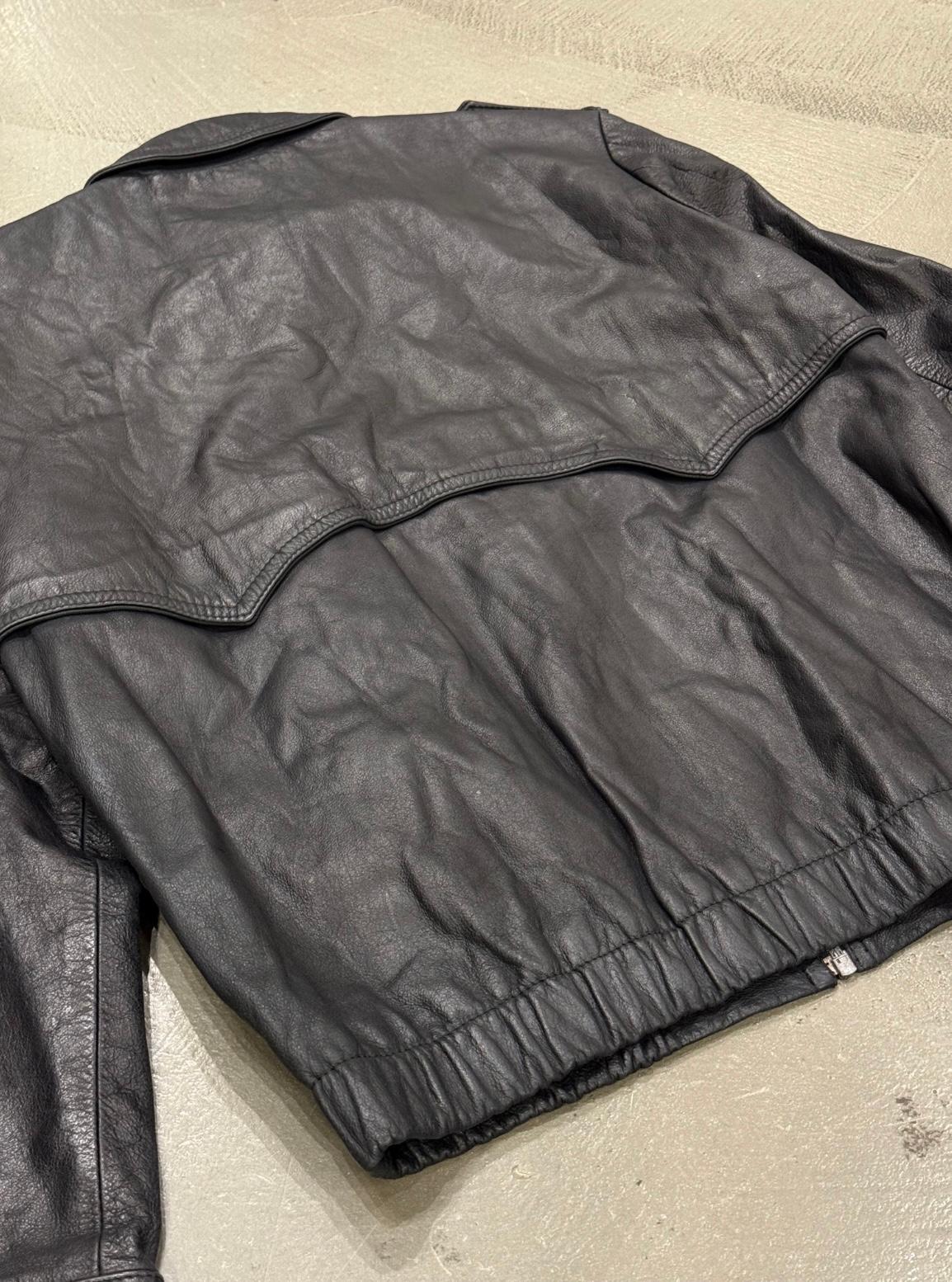 S/S2002 Raf Simons runway police cargo leather bomber jacket en vente 4
