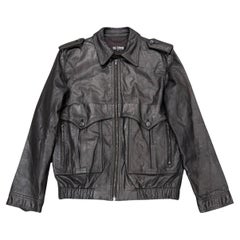 S/S2002 Raf Simons runway police cargo leather bomber jacket