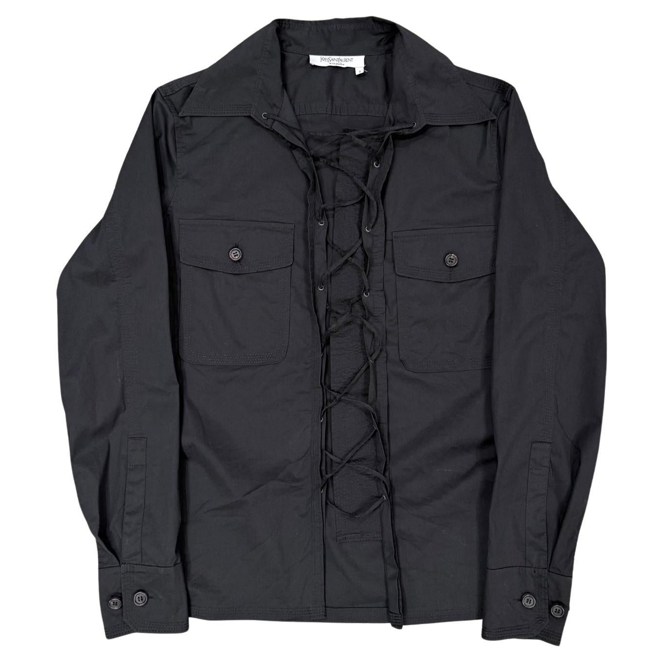 S/S2002 Yves Saint Laurent by Tom Ford safari lace-up shirt