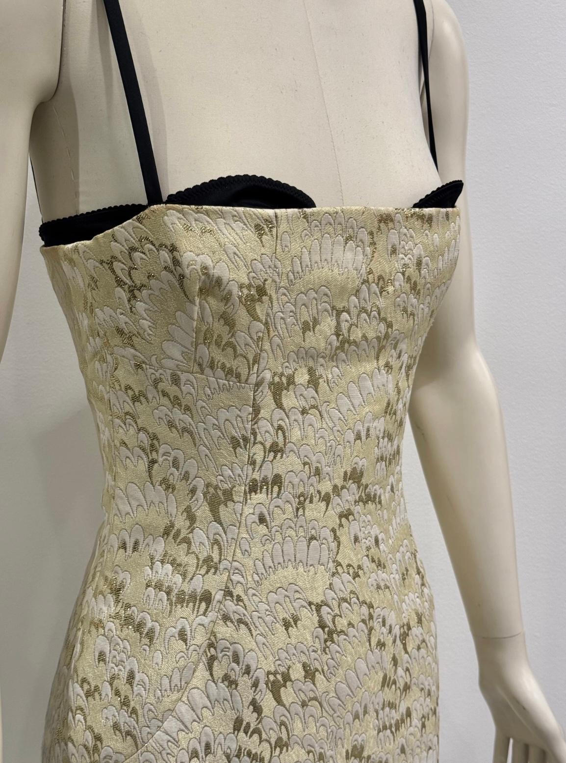 Brown S/S2003 Dolce & Gabbana - Robe bodycon avec soutien-gorge à corset en vente